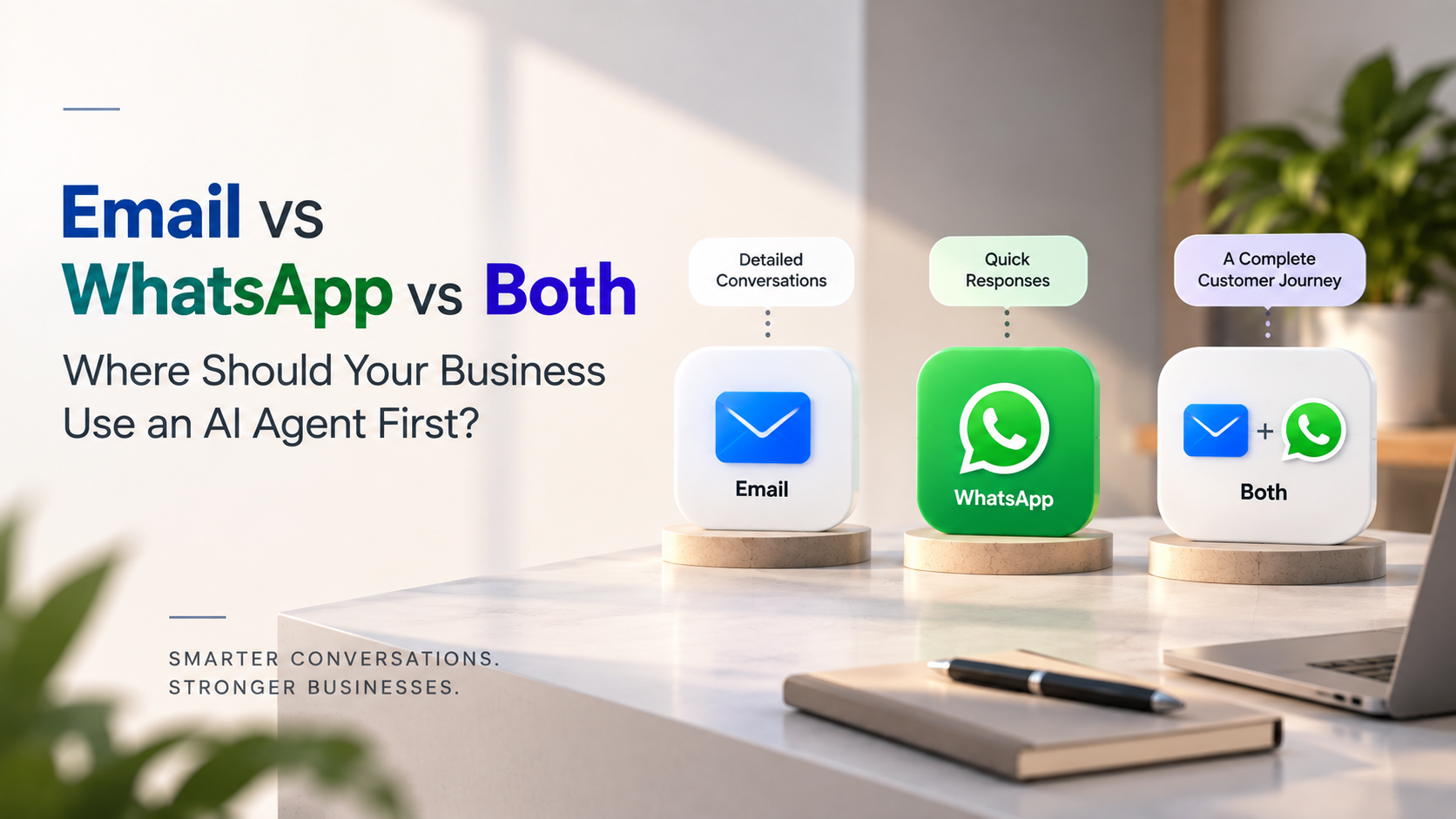 Email vs WhatsApp vs Both — where should your business use an AI Agent first?